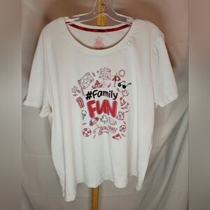Family Fun T-shirt White with Red and Blue Men's 3XL